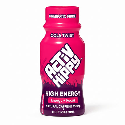 ActivHippy High Energy Drink Shots | With 150 mg Natural Caffeine | No Added Sugar | Cola Twist Flavour|
